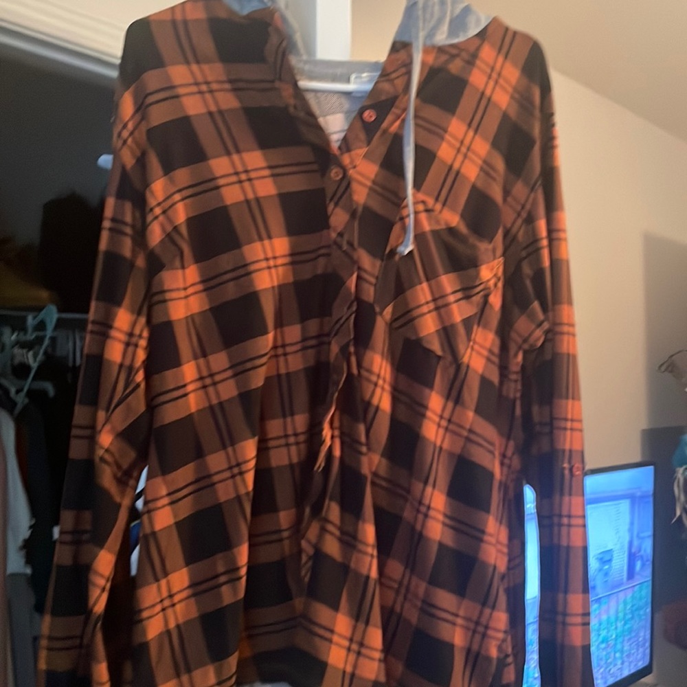 Plaid color long sleeve shirt